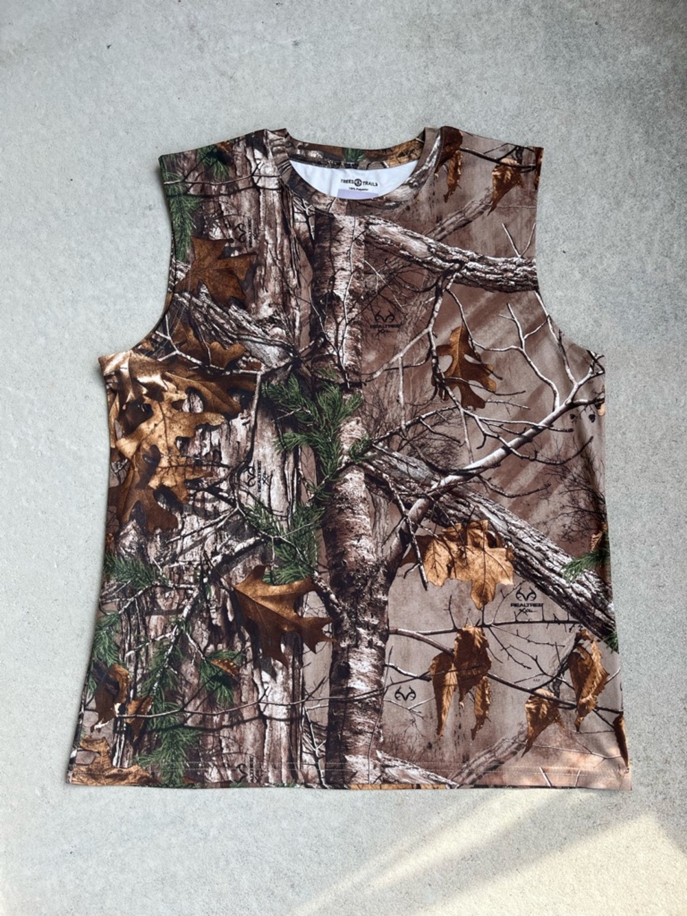 Realtree Brown, Green and Tan Camo Mens Sleeveless Tank